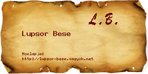 Lupsor Bese névjegykártya